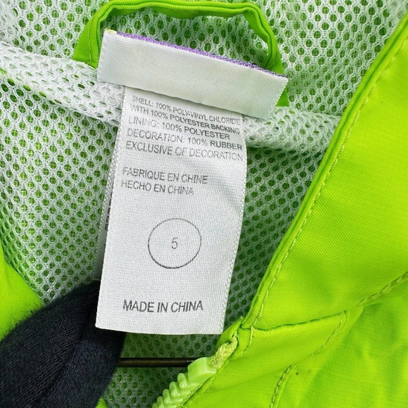 Vintage Weebok by Reebok Bug Frog Raincoat Jacket Green Kids Sz 5 - Picture 12 of 12